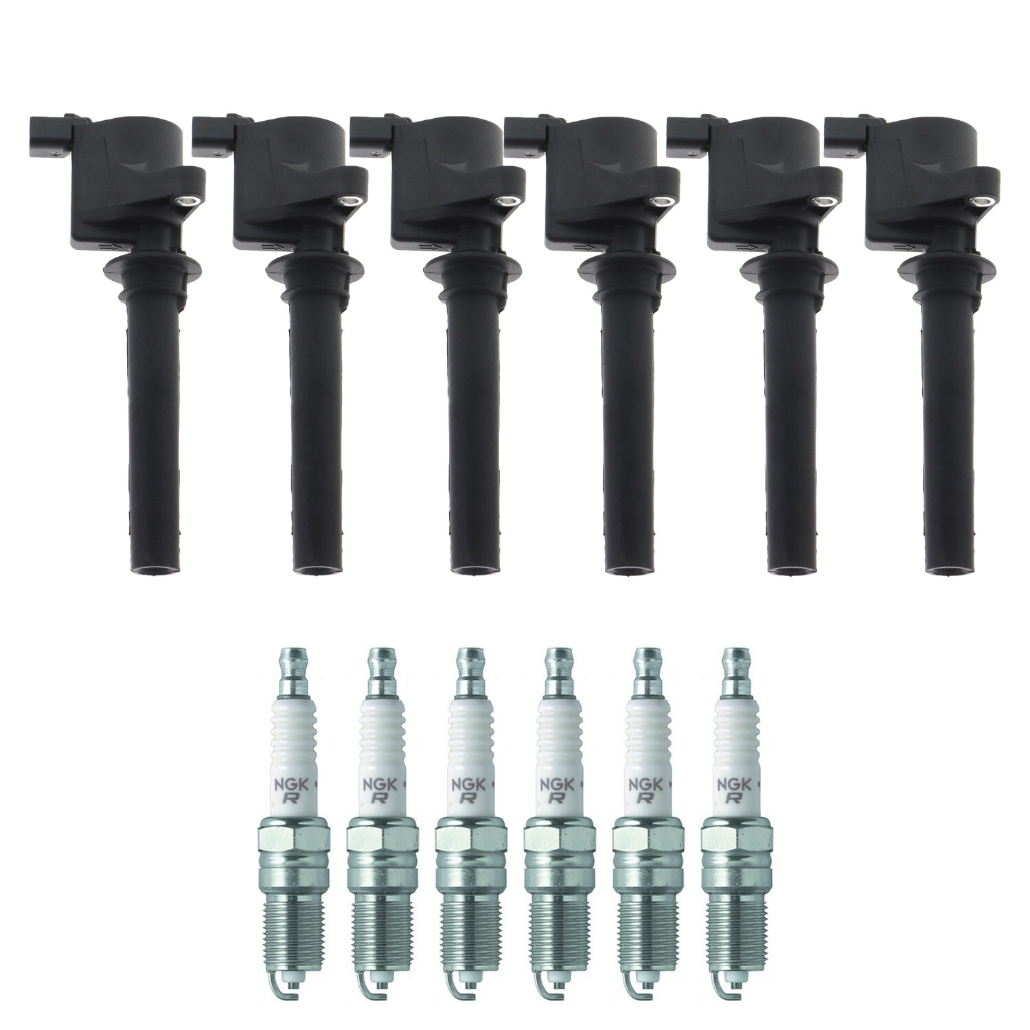 Bosch 6 Ignition Coil NGK 6 V-Power Spark Plug Kit For Escape Tribute 3.0 V6