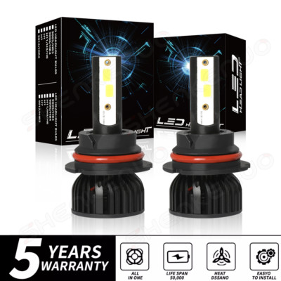 9007 HB5 LED Headlight Super Bright Bulbs HIGH/LOW Beam 6500K White Plug & Play