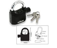 Rolson Alarm Padlock - Heavy Duty High Security Alarm Lock