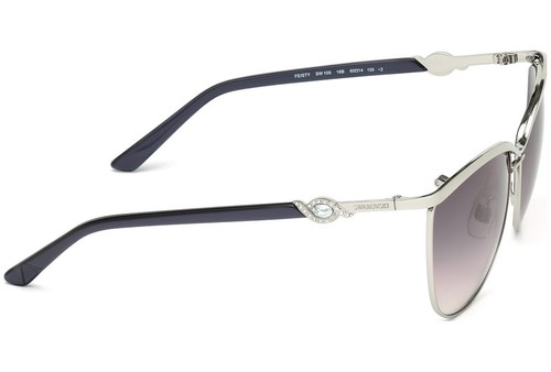 Swarovski Feisty SW103 Silver Purple 16B Sunglasses 64-14-135 Round Cat Eye 103 - Picture 4 of 4