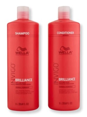 WELLA Invigo Brilliance Shampoo Conditioner Duo for Normal Hair 33.8 oz  NEW!!