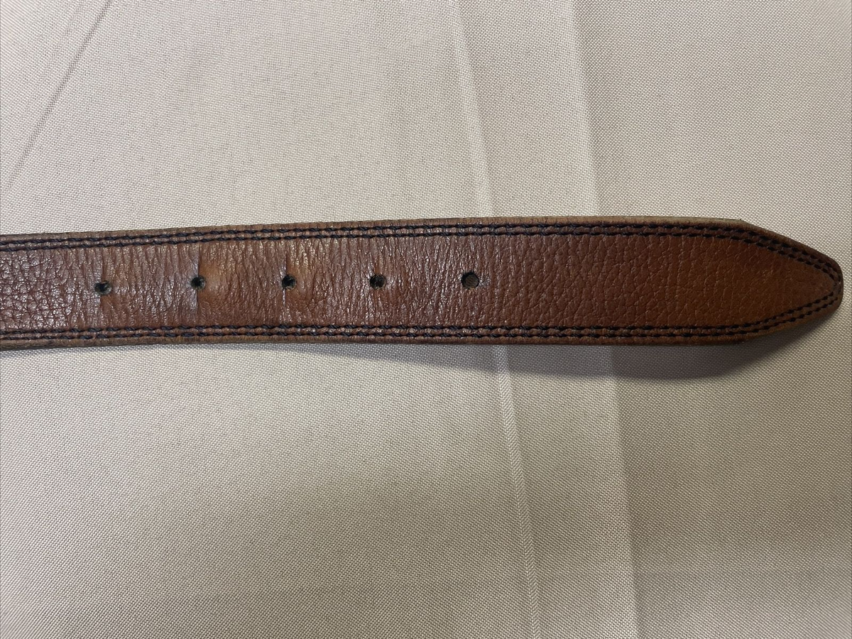 Allen Edmonds Size 42 Brown Pebbled Calfskin Leather Men's Belt