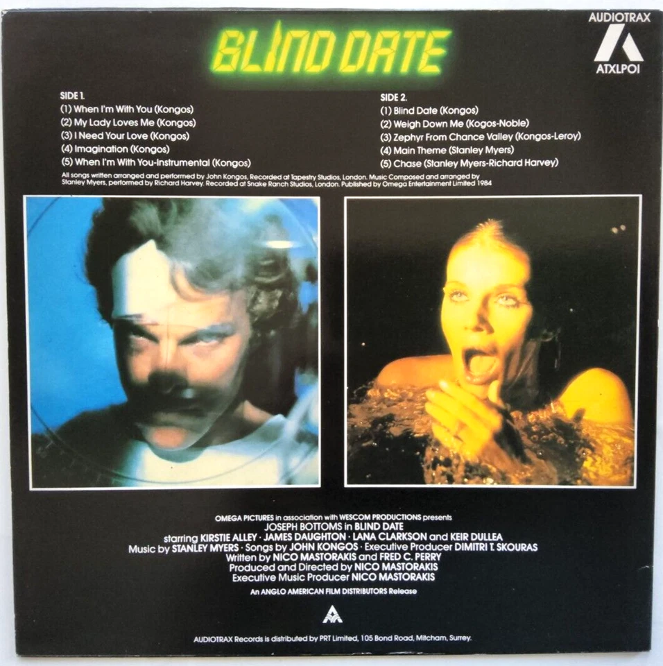 John Kongos / Stanley Myers – Blind Date OST 1984 LP Album vinyl record Foto 4 de 4