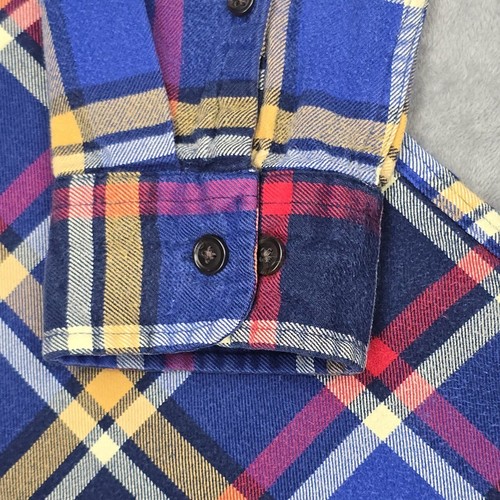 Lands End Flannel Shirt Men Large Tall Long Sleeve Traditional Fit Window Plaid - Picture 4 of 18
