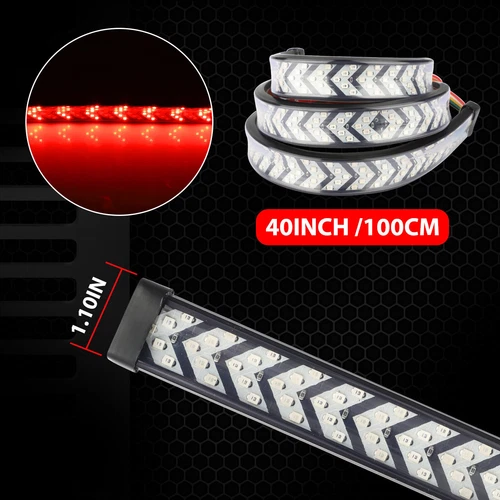 Truck Tailgate Strip LED Sequential Turn Signal Brake Tail Reverse Light Bar 40" - Picture 5 of 10