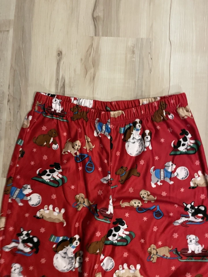 Pijama Nick & Nora Puppy Copo de Nieve Juvenil Talla XL 16-18 Rojo Se Adapta a Mujeres S-M Foto 4 de 4
