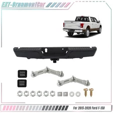 For Ford F-150 2015-2020 w/ Max Tow Steel Rear Step Bumper Assembly Black New