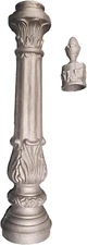 Cast Iron Ornamental Post - Base Section + Top Crown - Fits 2" Round Pipe