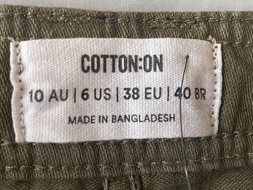COTTON:ON COTTON ON, OLIVE GREEN CARGO PANTS, U.S. Women's 6, New Tags - Picture 10 of 12