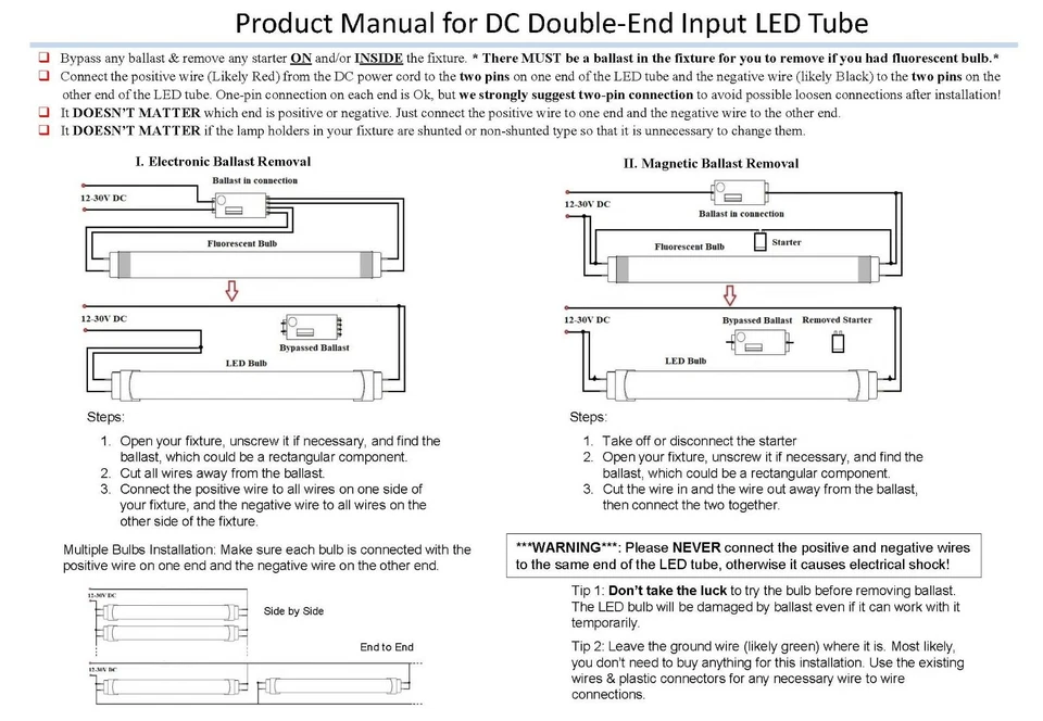 12/24V -LED F15T8 Tube Light (Rotatable)- Cool 4000K-18"(17-3/4" pin to pin)-7W - Image 2 of 2