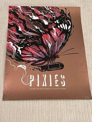 THE PIXIES 2019 GIG CONCERT TOUR POSTER SIGNED /50 SOUTH CAROLINA