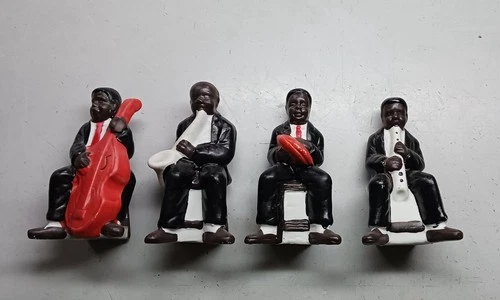 New ListingVintage Ceramic Jazz Band figures-4 piece set 3-1 Vintage vintage concert t-shirt, vintage, single stitch, B+ condition