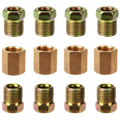 #ad #ad 1 4 Brake Line Pressure Fittings 12 Pieces 7 16 Inch 24 Threads Brass Brake ... $18.29