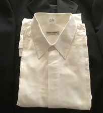 Vintage Giorgio Armani Tuxedo Shirt. Plain Textured front. Sz 41 16R Italy