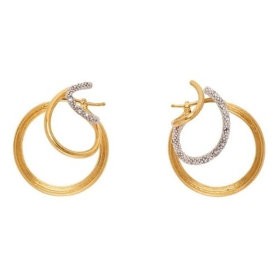 Panconesi Gold Medium Stellar Trinity Hoop Earrings