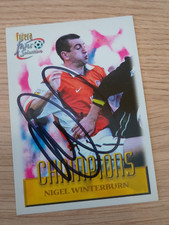 Genuine Hand Signed Nigel Winterburn Arsenal Futera 1999 Card