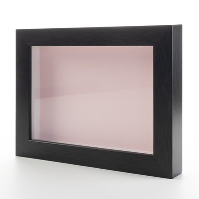 Charcoal 16x20 Wood Shadow Box With Pink Acid-Free Backing 5/8 Usable Depth