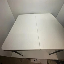 Goplus 34" Square Folding Card Table Portable White Indoor Outdoor Camping Table