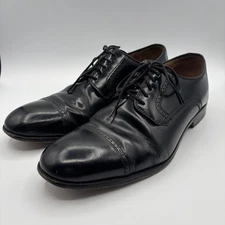 Johnston & Murphy Dress Shoes Bradford Cap Toe Oxford Mens 12D Black Leather