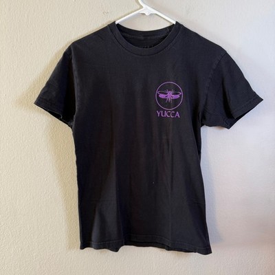 Yucca Fins Mens Small Black Purple Moth Graphic T-Shirt Costa Mesa Surf Tee USA