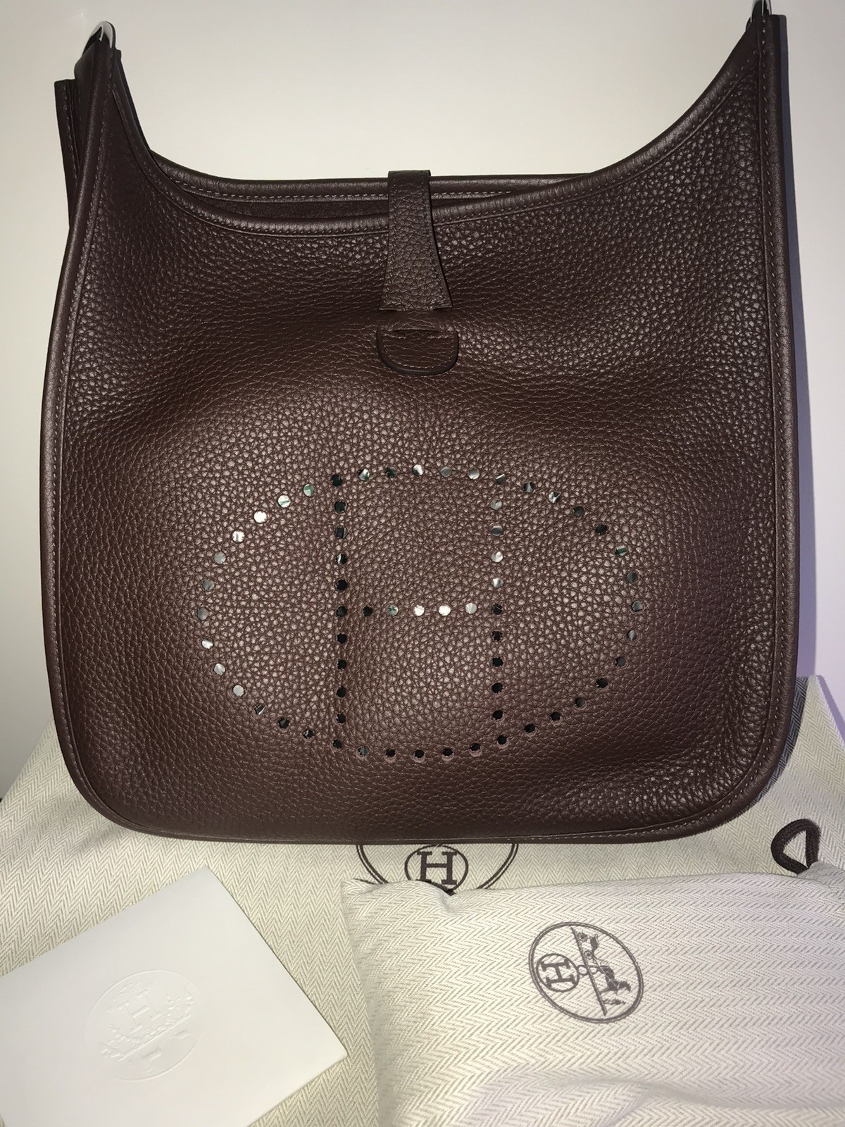 Hermes Evelyne III 29 Havane Clemence Leather
