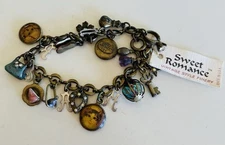 Sweet Romance ~ Dream Charm Bracelet Vintage Cat Dog Shelly Cooper NOS With Tag