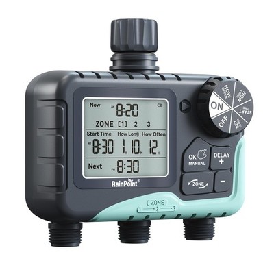 RAINPOINT Sprinkler Timer 3 Zone, Programmable Water Timer for Watering with ...