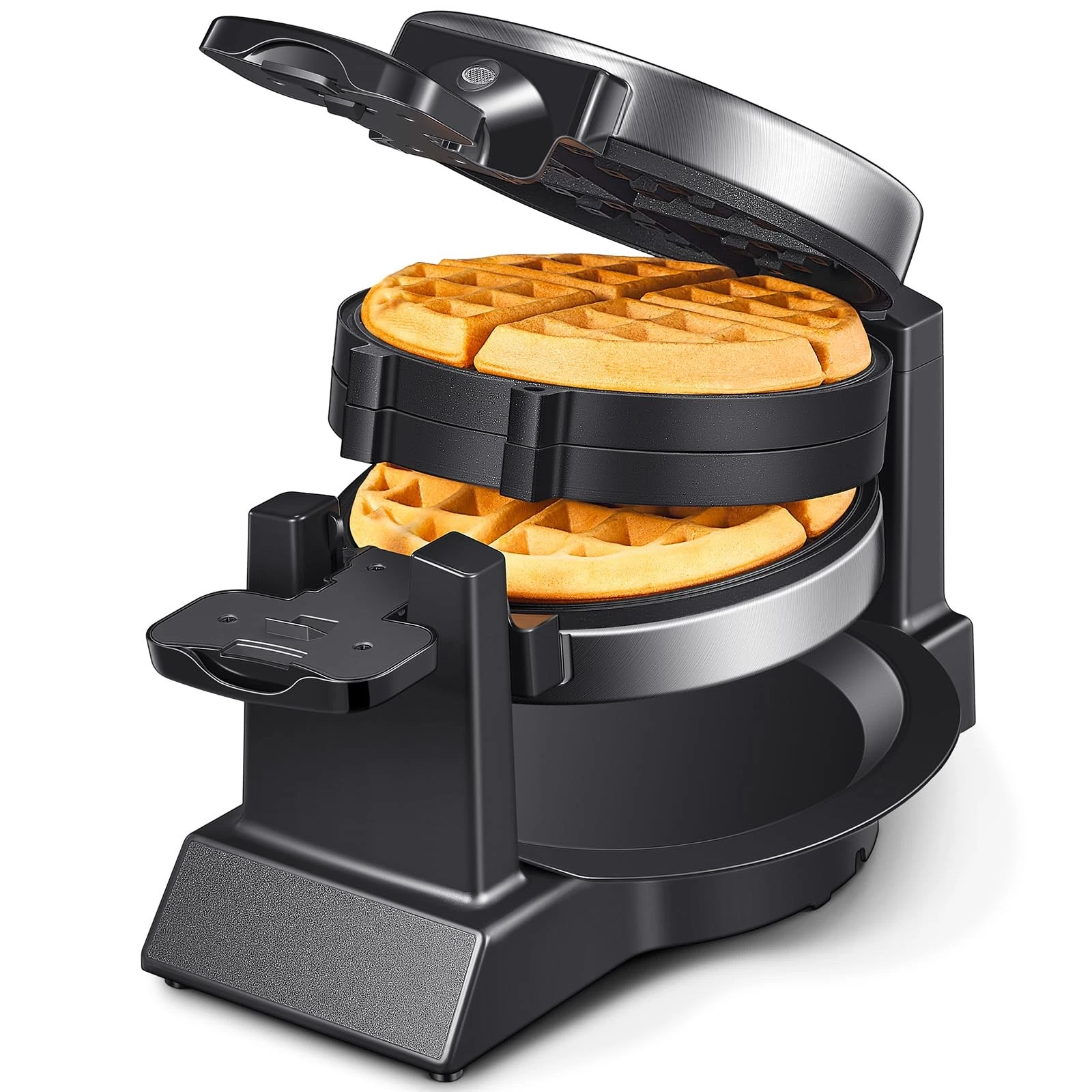Waffle Maker 1400W Double Belgian 8 Slices Rotating Nonstick - Easy Clean