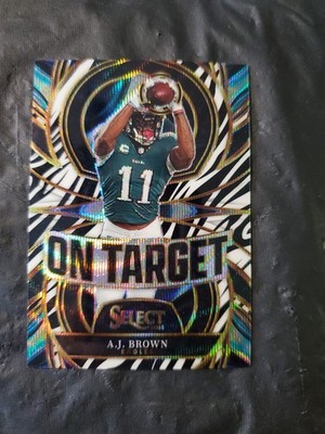 AJ Brown-2025 Select On Target Zebra Prizm EAGLES Case Hit 