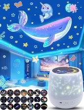 Projector Night Light for Kids + 21 Sets of Films, Night Light Projector for ...