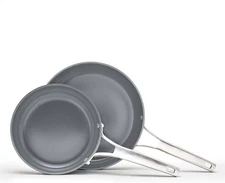 Nonstick Frying Pan Set Aluminum Stainless Steel 8 & 10 Inch Kitchen