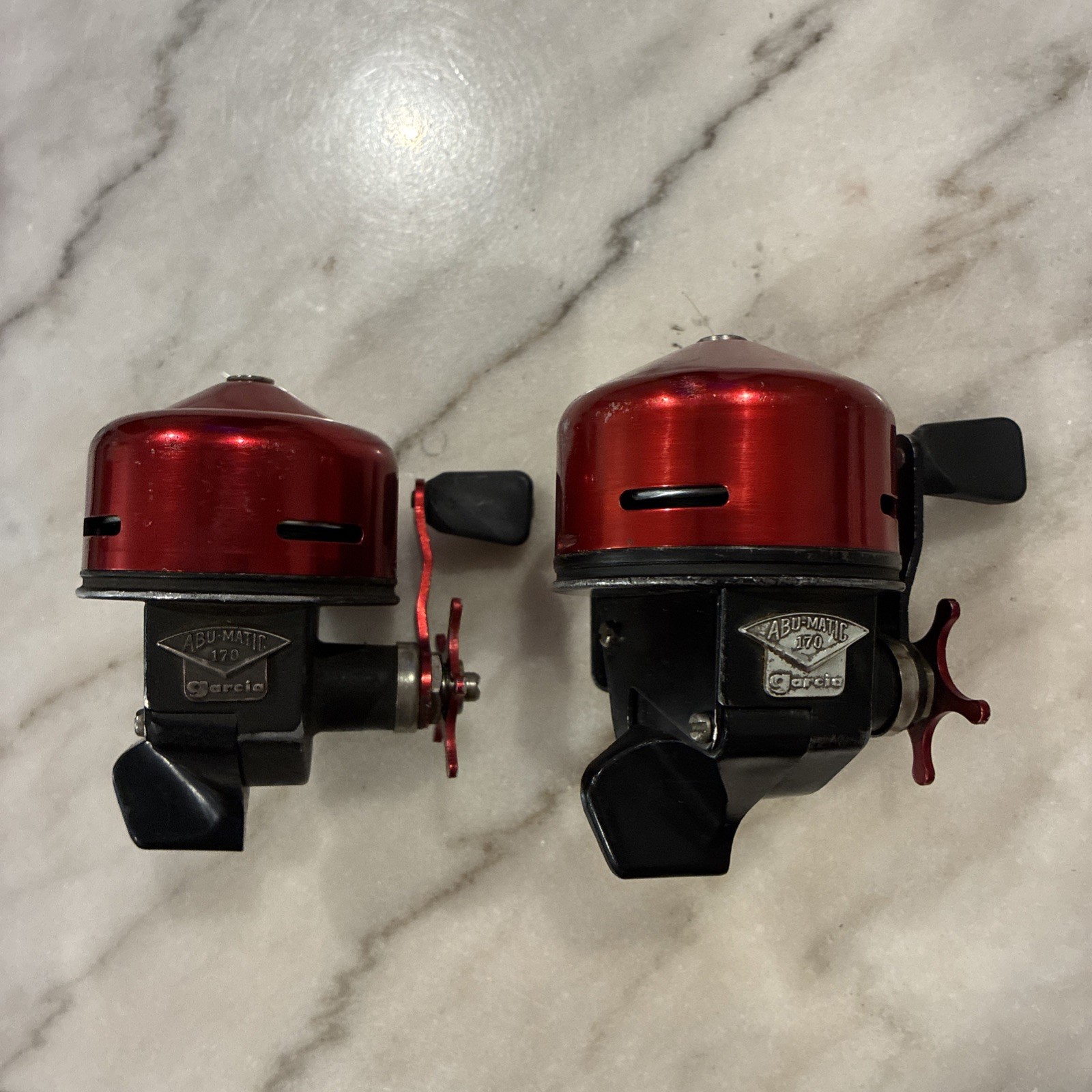 2 Vintage ABU ABU-MATIC SVÄNGSTA 170 FISHING REEL FROM SWEDEN Good Working Cond