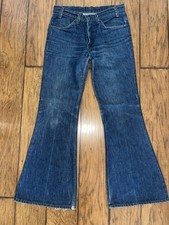 VTG 1982 Levis 684 0217 Orange Tab Big Bell Bottom Jeans USA 32x32 Fray