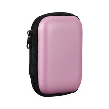Earphone Case, 4.53 x 3.15 x 1.38inch Portable Earbud Carrying Case, Pink