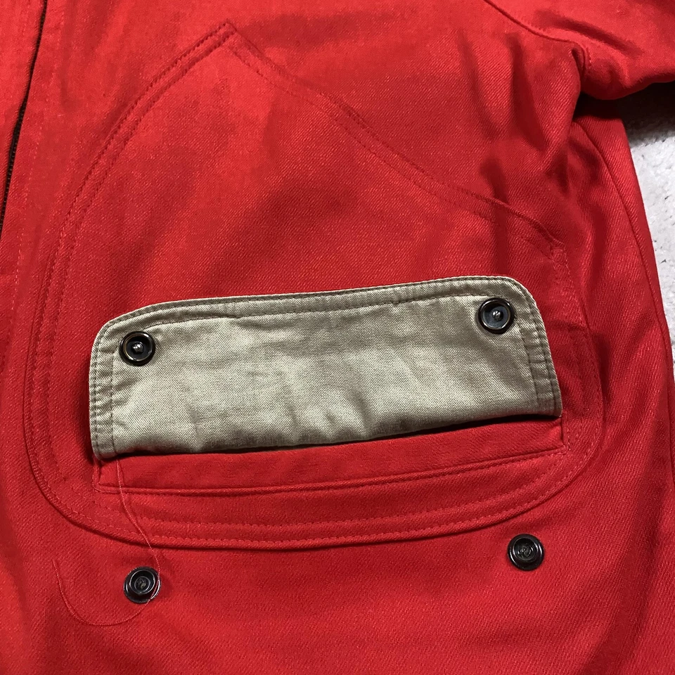VTG Ruff Hewn Wool Jacket Mens L Red Made USA Plaid Lined Field 90s Menswear - Image 3 of 4