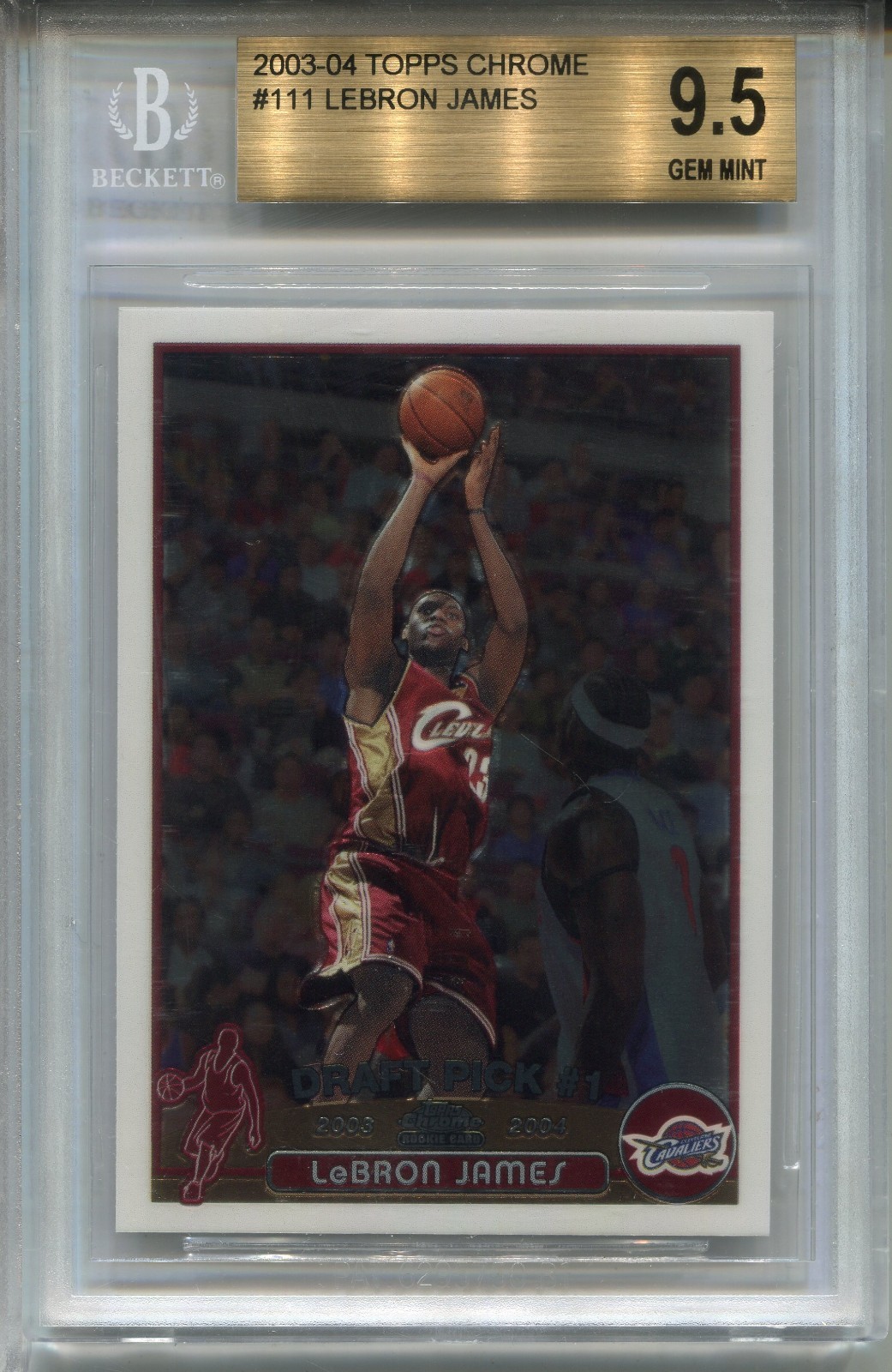 2003 Topps Chrome Lebron James Rookie Card BGS 9.5 Gem Mint Graded Basketball