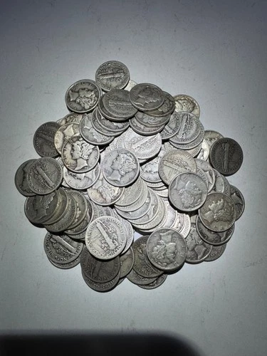 Silver Mercury Dimes, Lot of 100
