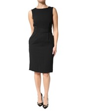 Dolce & Gabbana Black Sleeveless Sheath Knee Length Women's Dress Authentic
