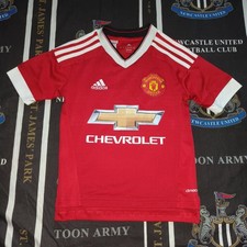 Manchester United Home Football Shirt Jersey 2015 2016 Adidas Kids 7-8 years