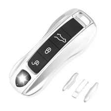 QBUC for Porsche Key Fob Cover, 3-Piece Painted Shell Universal, white