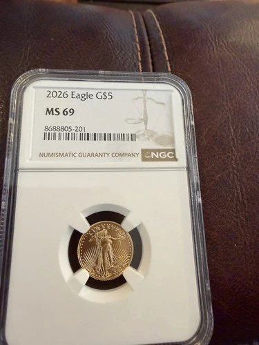 1/10 oz gold 2026 $5 American Eagle NGC MS69