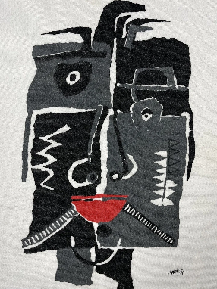 Sudadera vintage Hanes Cesar Manrique arte raro logotipo grande para hombre... - Imagen 4 de 4