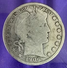 1906 D Barber Half Dollar US Silver Coin