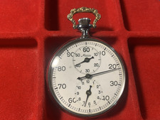 Vintage Swiss Made Minerva Split Seconds 7J Stop Watch Timer Running