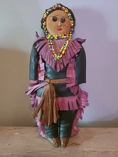 Vintage 8.5” Native American Deerskin? Leather Doll Ragdoll