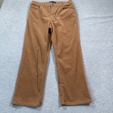 Tommy Hilfiger Pants Womens 14 Brown Corduroy Tribeca Straight Ankle Cotton
