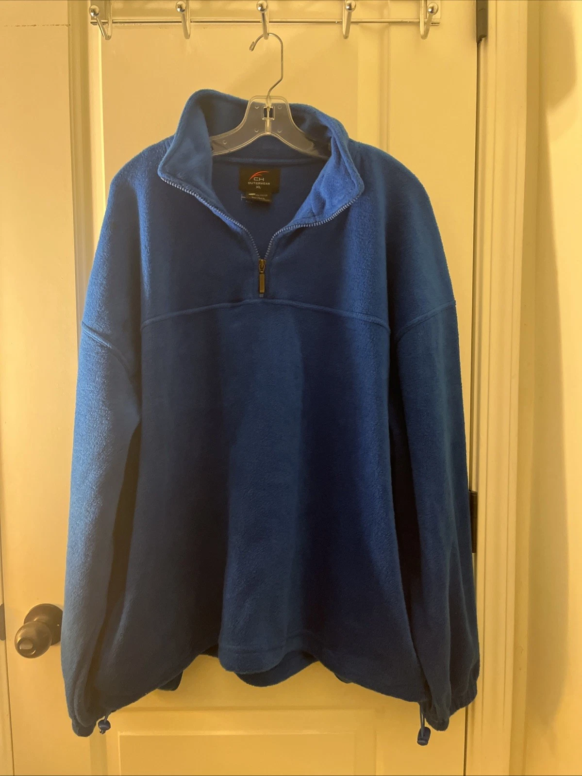 Vintage Men's Fleece 1/4 Zip Pullover Jacket Top Size XL Blue
