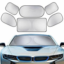 6 Piece Auto Window Sunshade Set Universal Sizes For Cars Minivans Suvs