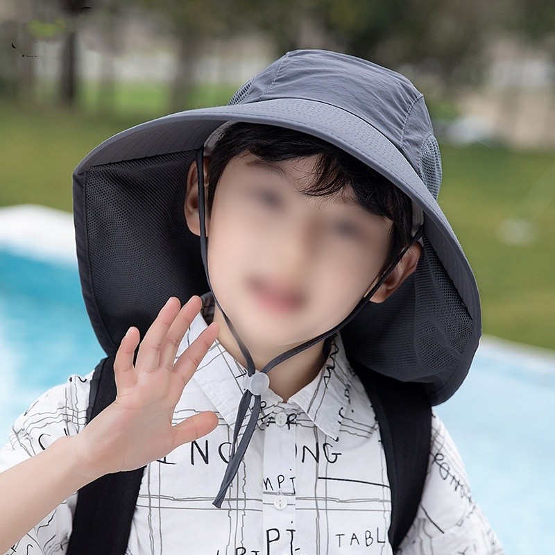 APL Cappello da Pescatore Regolabile per Bambini con Protezione Cervicale Integrata per Esterno Attivo