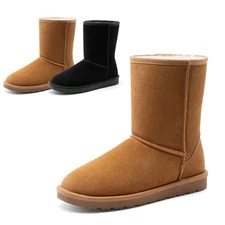 Men's Winter Boots Outdoor Casual Warm Suede Faux Fur Lining Fuzzy Boots